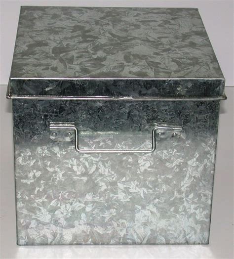 galanized metal box|galvanized metal container with lid.